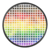 Eigenzinnige Boho Plaid Kleurrijke Gay Rainbow Pri Hockey Puck (Voorkant)