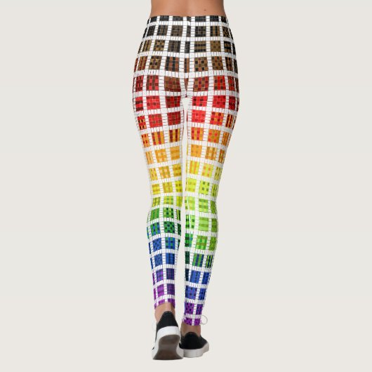 Eigenzinnige Boho Plaid Kleurrijke Gay Rainbow Pri Leggings (Achterkant)
