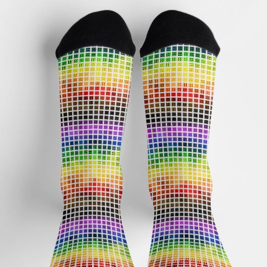 Eigenzinnige Boho Plaid Kleurrijke Gay Rainbow Pri Sokken (Top)