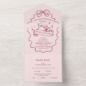 eigenzinnige boog handgeschreven bruiloft all in one uitnodiging (Binnen)