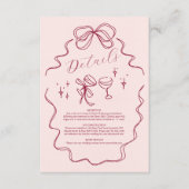 eigenzinnige boog handgeschreven bruiloft informatiekaartje (Voorkant)