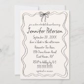 Eigenzinnige Bow Hand Drawn Doodle Sketch Vrijgeze Kaart (Voorkant)