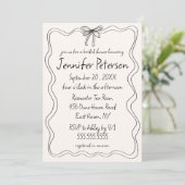 Eigenzinnige Bow Hand Drawn Doodle Sketch Vrijgeze Kaart (Staand voorkant)