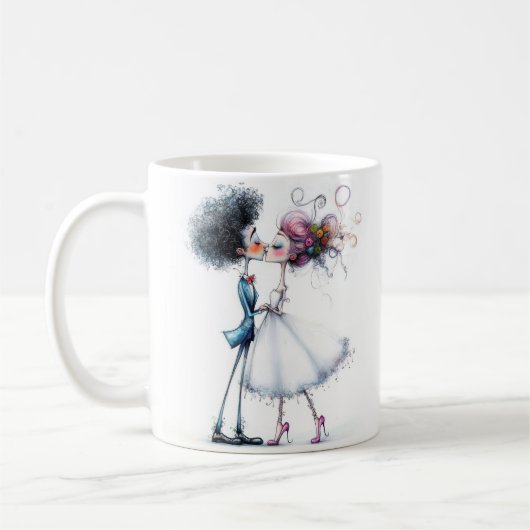 Eigenzinnige bruid en bruidegom koffiemok (Links)