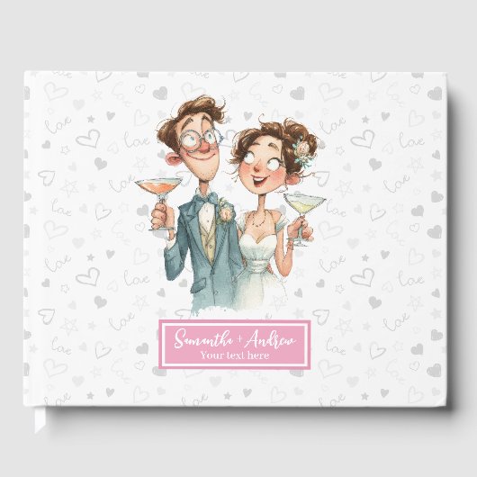 Eigenzinnige bruiloft gastenboek Funny Couple Wate (Voorkant)