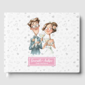 Eigenzinnige bruiloft gastenboek Grappig Waterverf (Voorkant)