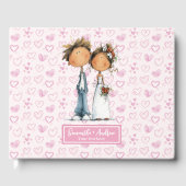 Eigenzinnige bruiloft paar Waterverf gastenboek (Voorkant)