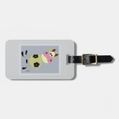 Eigenzinnige Cartoon Koe Fun Boerderij Dier Bagagelabel (Voorkant horizontaal)