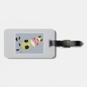 Eigenzinnige Cartoon Koe Fun Boerderij Dier Bagagelabel (Achterkant horizontaal)