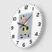 Eigenzinnige Cartoon Koe Fun Boerderij Dier Grote Klok (Hoek)