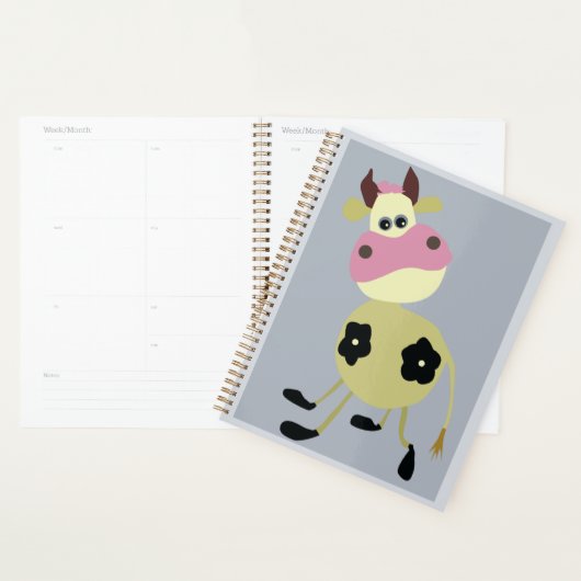 Eigenzinnige Cartoon Koe Fun Boerderij Dier Planner (Display)