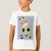 Eigenzinnige Cartoon Koe Fun Boerderij Dier T-shirt (Voorkant)