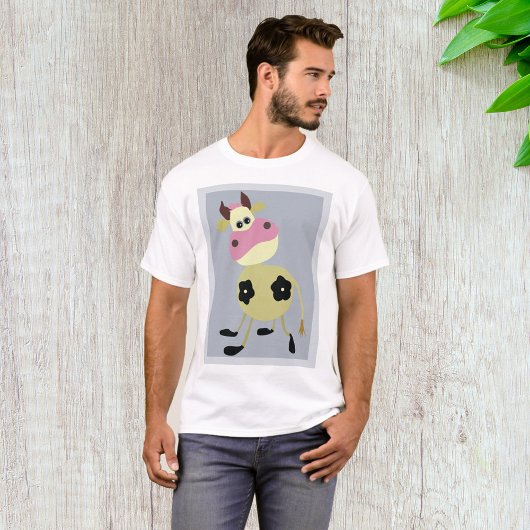Eigenzinnige Cartoon Koe Fun Boerderij Dier T-shirt