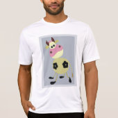 Eigenzinnige Cartoon Koe Fun Boerderij Dier T-shirt (Voorkant)