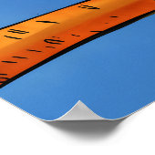 Eigenzinnige Cartoon Sinaasappel Uil met Big Eyes Poster (Hoek)