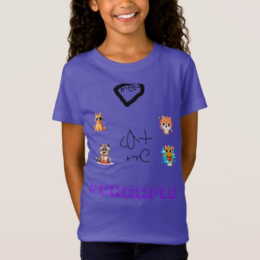 Eigenzinnige Cat Collage Paarse Kinderen T-shirt (Voorkant)