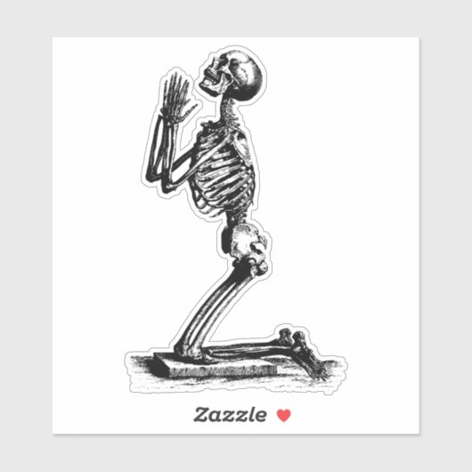 Eigenzinnige  charme - Praying Skeleton Sticker (Vel)