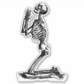 Eigenzinnige  charme - Praying Skeleton Sticker (Voorkant)