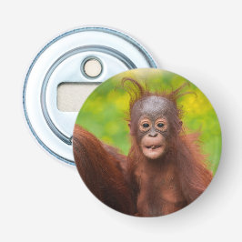 Eigenzinnige charme van een orang-oetan Baby Button Flesopener