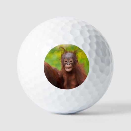 Eigenzinnige charme van een orang-oetan Baby Golfballen (Voorkant)