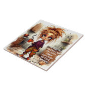 Eigenzinnige Coffee Lady 1st Cup Keramische Tegel Tegeltje (Zijkant)