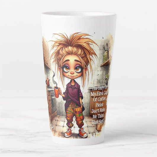 Eigenzinnige Coffee Lady 1st Cup Latte Mok (Voorkant)