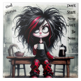 Eigenzinnige Coffee Lady Begin niet met keramische Tegeltje
