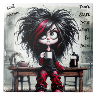 Eigenzinnige Coffee Lady Begin niet met keramische Tegeltje