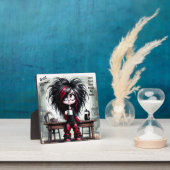 Eigenzinnige Coffee Lady Begin niet met plaque met Fotoplaat (Insitu)