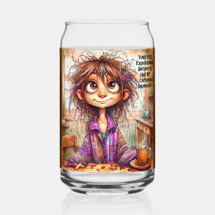Eigenzinnige Coffee Lady Hoge Verwachtingen Drinkw Blikvorm Glas