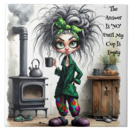 Eigenzinnige Coffee Lady Lege Cup Keramische Tegel Tegeltje