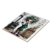 Eigenzinnige Coffee Lady Lege Cup Keramische Tegel Tegeltje (Zijkant)