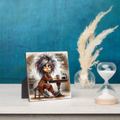 Eigenzinnige Coffee Lady Maandag Tafelblad Plaque Fotoplaat (Insitu)