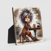 Eigenzinnige Coffee Lady Maandag Tafelblad Plaque Fotoplaat (Voorkant)