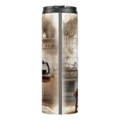 Eigenzinnige Coffee Lady Monday Vibe Thermische Tu Thermosbeker (Achterkant)