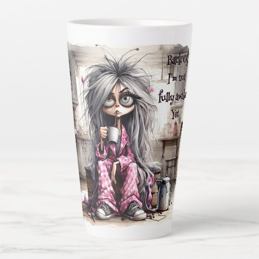 Eigenzinnige Coffee Lady Terug van Latte Mok (Voorkant)