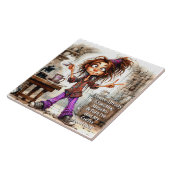 Eigenzinnige Coffee Lady Verwachtingen Keramische Tegeltje (Zijkant)