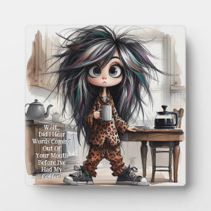 Eigenzinnige Coffee Lady Wacht Plaque met Ezel Fotoplaat