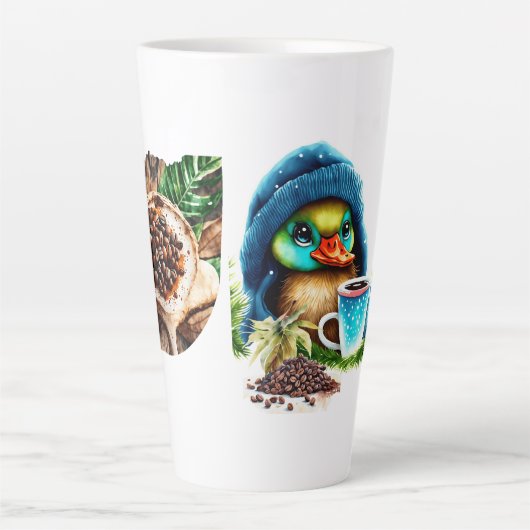 Eigenzinnige Coffee Lover Duck Design Latte Mok (Voorkant)