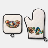 Eigenzinnige Coffee Lover Duck Design Ovenwant & Pannenlap Set (Voorkant)