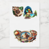 Eigenzinnige Coffee Lover Duck Design Voedselcontainer Etiket (Enkel label)