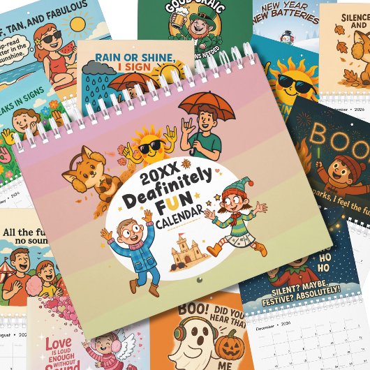 Eigenzinnige Deaf Awareness Cartoon Design Kalender