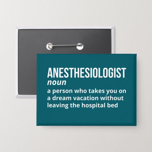Eigenzinnige definitie van anesthesioloog button (Voorkant / Achterkant)