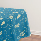 Eigenzinnige Doodle Blue Graduation Party Tafelkleed (Voorbeeld)