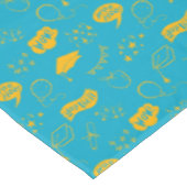 Eigenzinnige Doodle Blue Yellow Graduation Party Tafelkleed (Gekanteld)