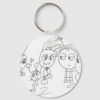Eigenzinnige Doodle Style Antenne Vrienden Graphic Sleutelhanger