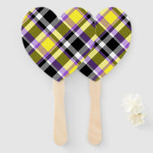 Eigenzinnige eclectische Boho Nonbinary Plaid Prid Handwaaier (Voorkant en achterkant)