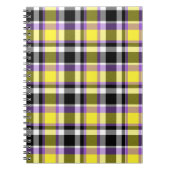 Eigenzinnige eclectische Boho Nonbinary Plaid Prid Notitieboek (Voorkant)