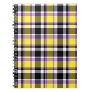 Eigenzinnige eclectische Boho Nonbinary Plaid Prid Notitieboek