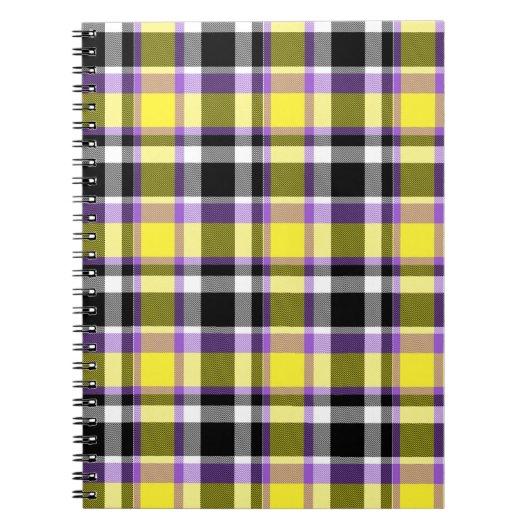 Eigenzinnige eclectische Boho Nonbinary Plaid Prid Notitieboek (Voorkant)